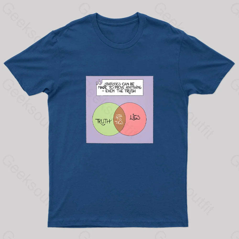 Statistics Can Be Made To Prove Anything Geek T-Shirt Navy / S