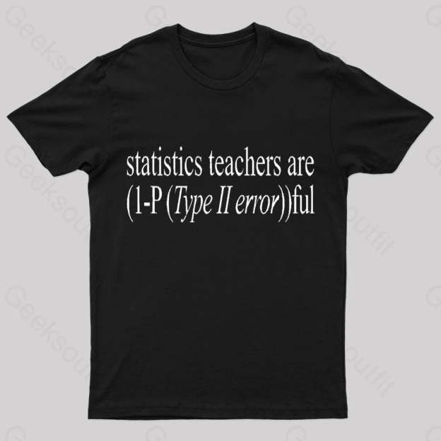 Statistics Teachers Are)1-P(Typeii Error))Ful Geek T-Shirt Black / S