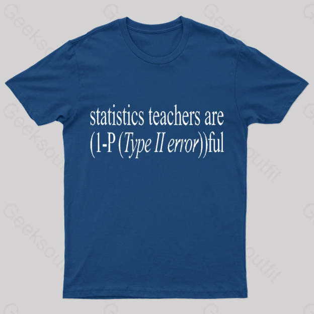 Statistics Teachers Are)1-P(Typeii Error))Ful Geek T-Shirt Navy / S