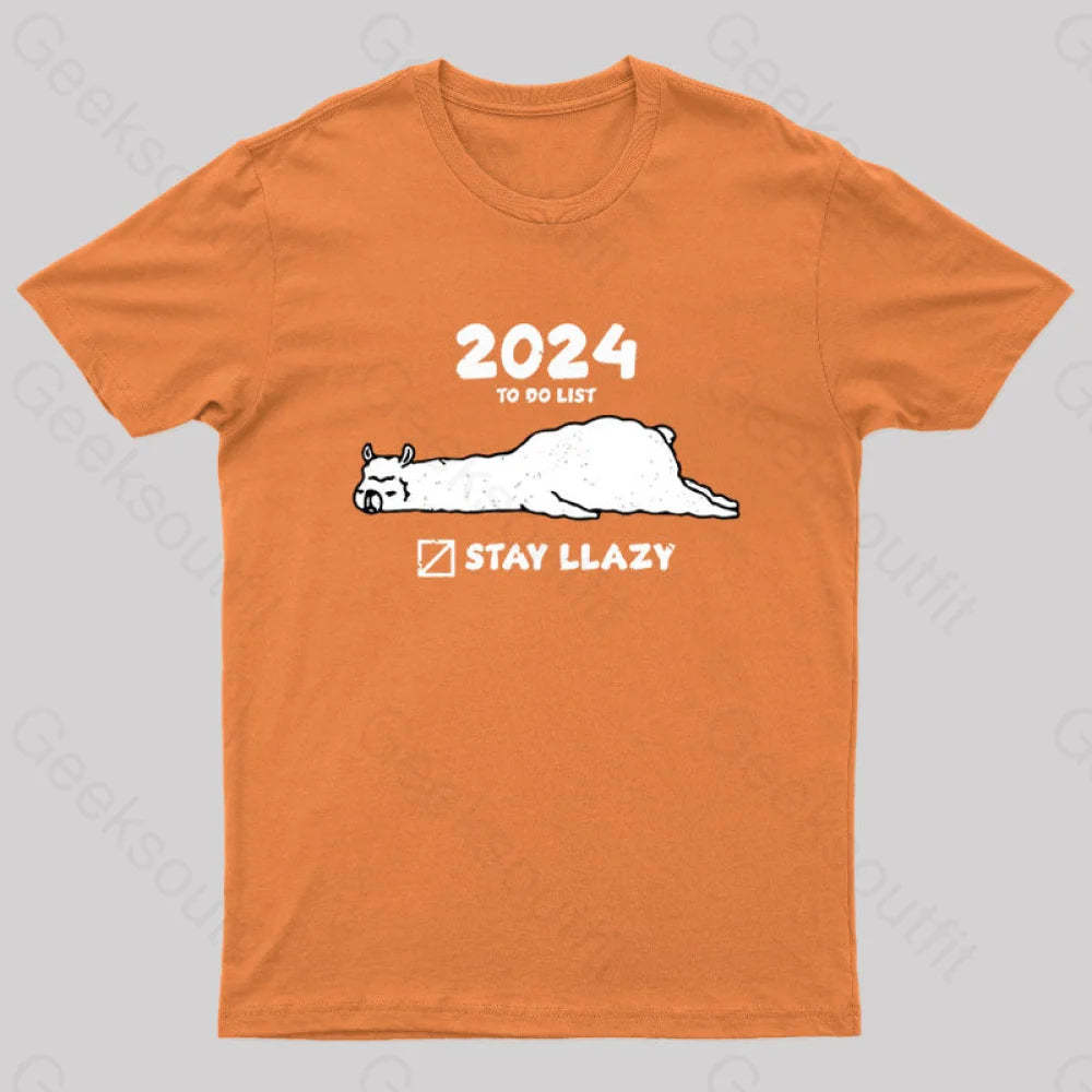 Stay Lazy Nerd T-Shirt Orange / S