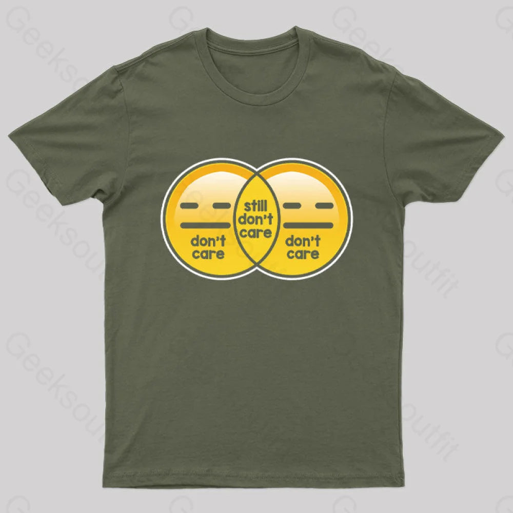 Still Don’t Care Nerd T-Shirt Army Green / S