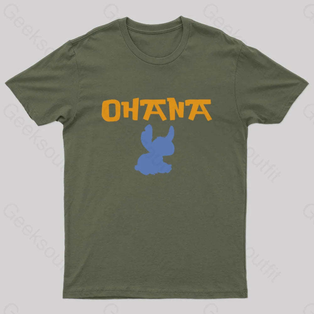 Stitch Nerd T-Shirt Army Green / S