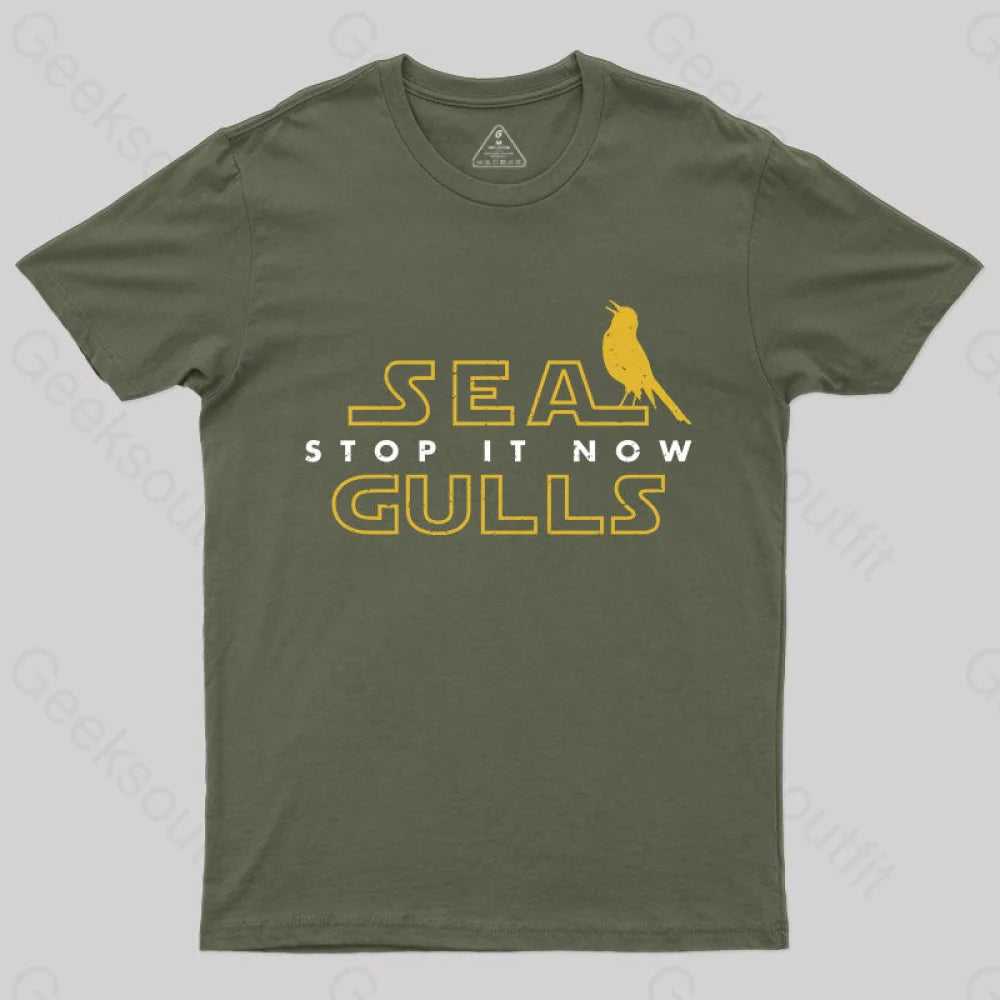 Stop It Now T-Shirt Army Green / S Yc