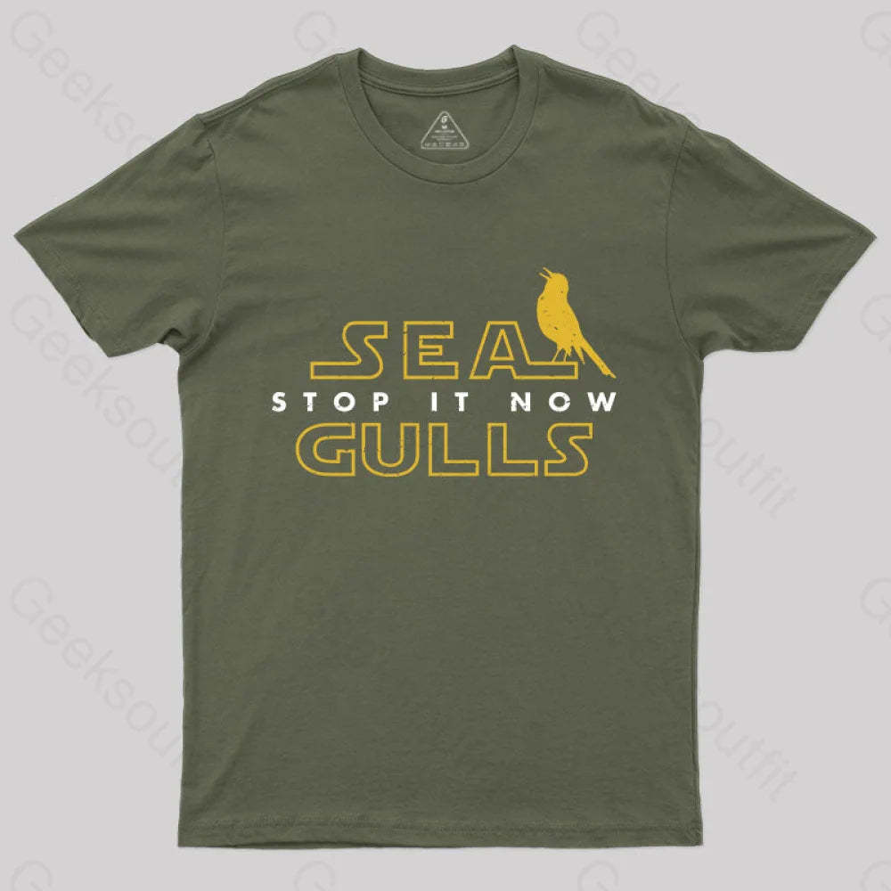 Stop It Now T-Shirt Army Green / S Yc