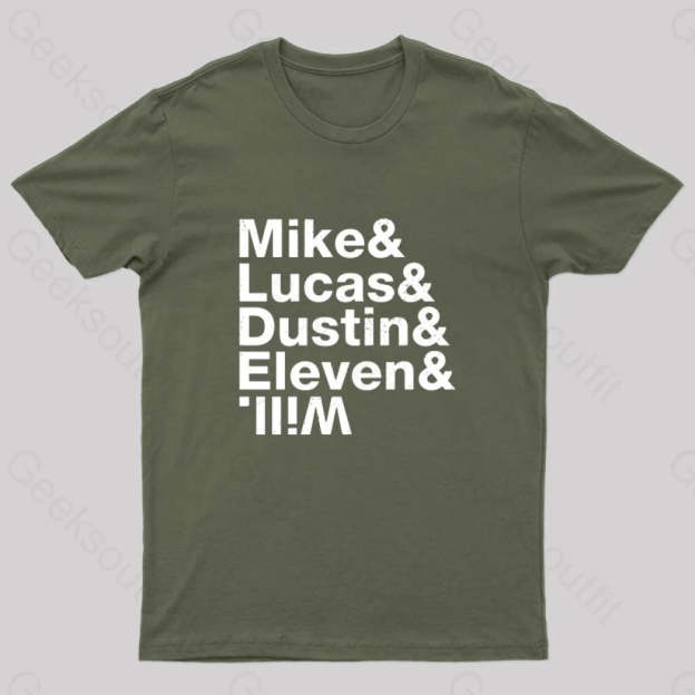 Stranger Kids Geek T-Shirt Army Green / S