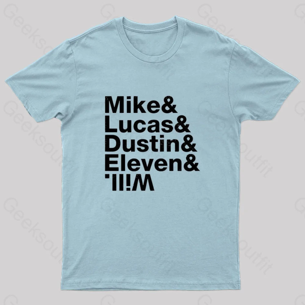 Stranger Kids Geek T-Shirt Light Blue / S