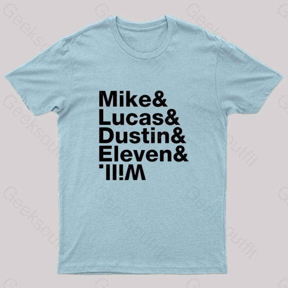 Stranger Kids Geek T-Shirt Light Blue / S