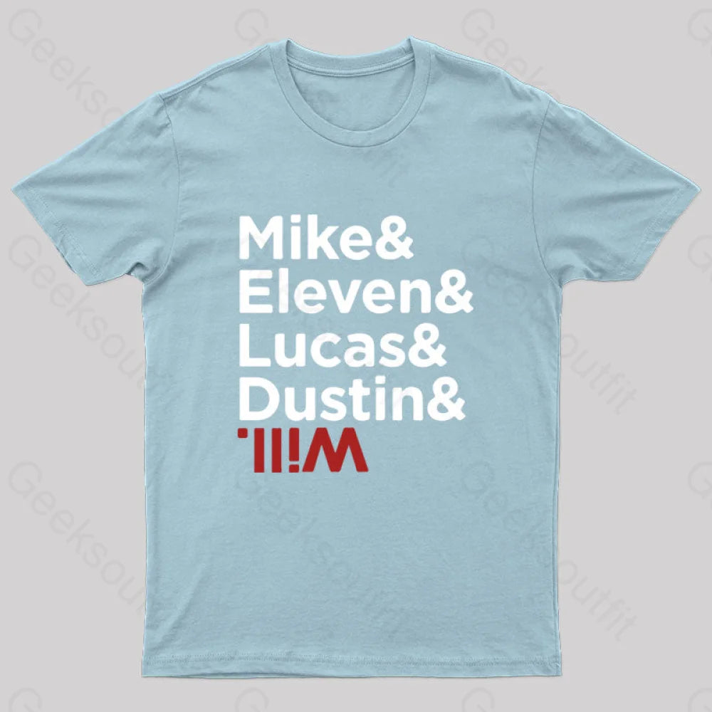 Stranger Kids Nerd T-Shirt Light Blue / S