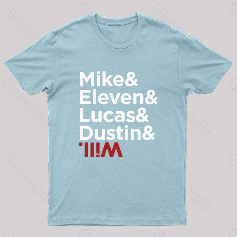 Stranger Kids Nerd T-Shirt Light Blue / S