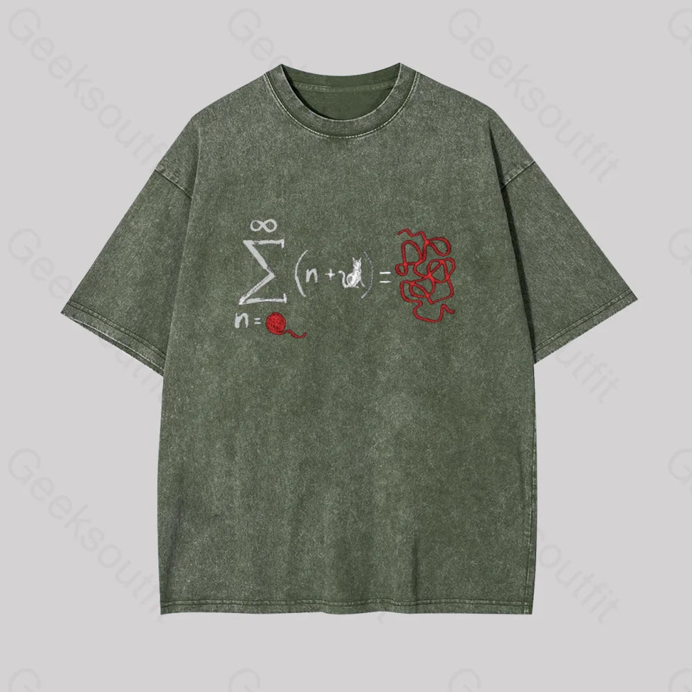 String Theory Geek Washed T-Shirt Armygreen / S