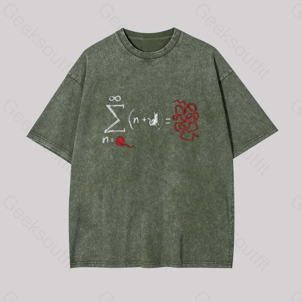 String Theory Geek Washed T-Shirt Armygreen / S