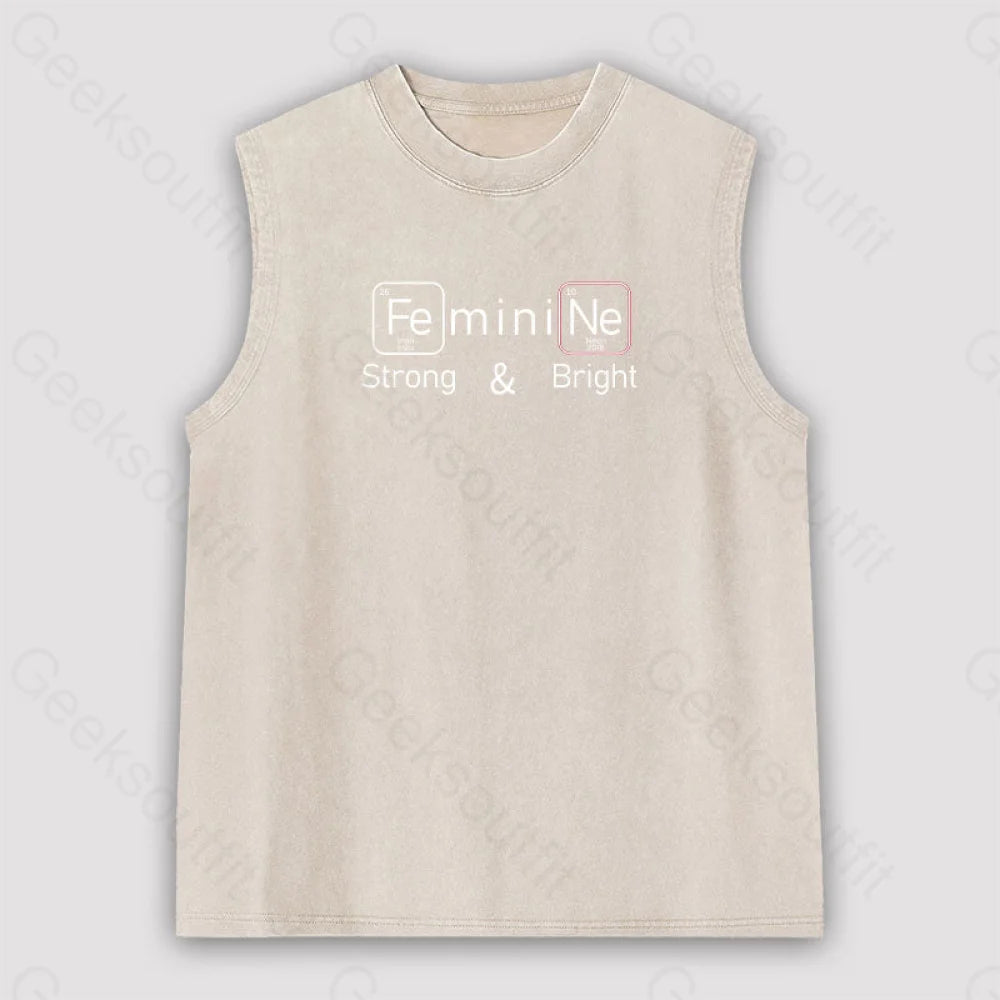 Strong And Bright Unisex Washed Tank Apricot / S