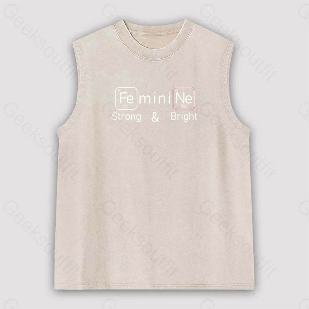 Strong And Bright Unisex Washed Tank Apricot / S