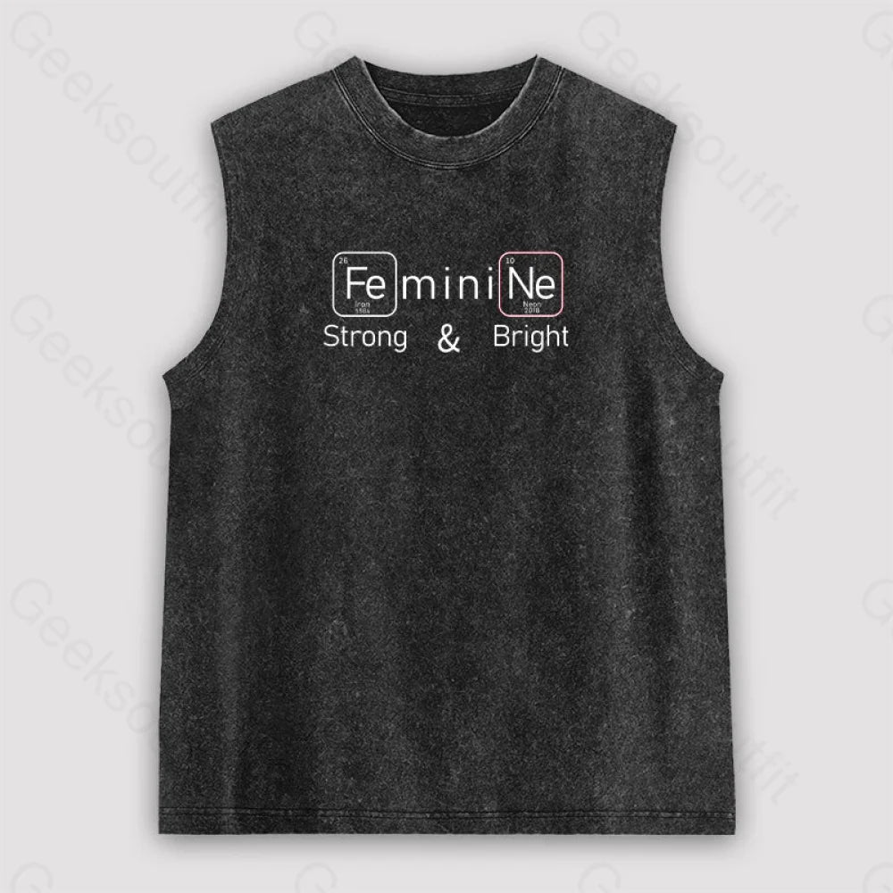 Strong And Bright Unisex Washed Tank Black / S