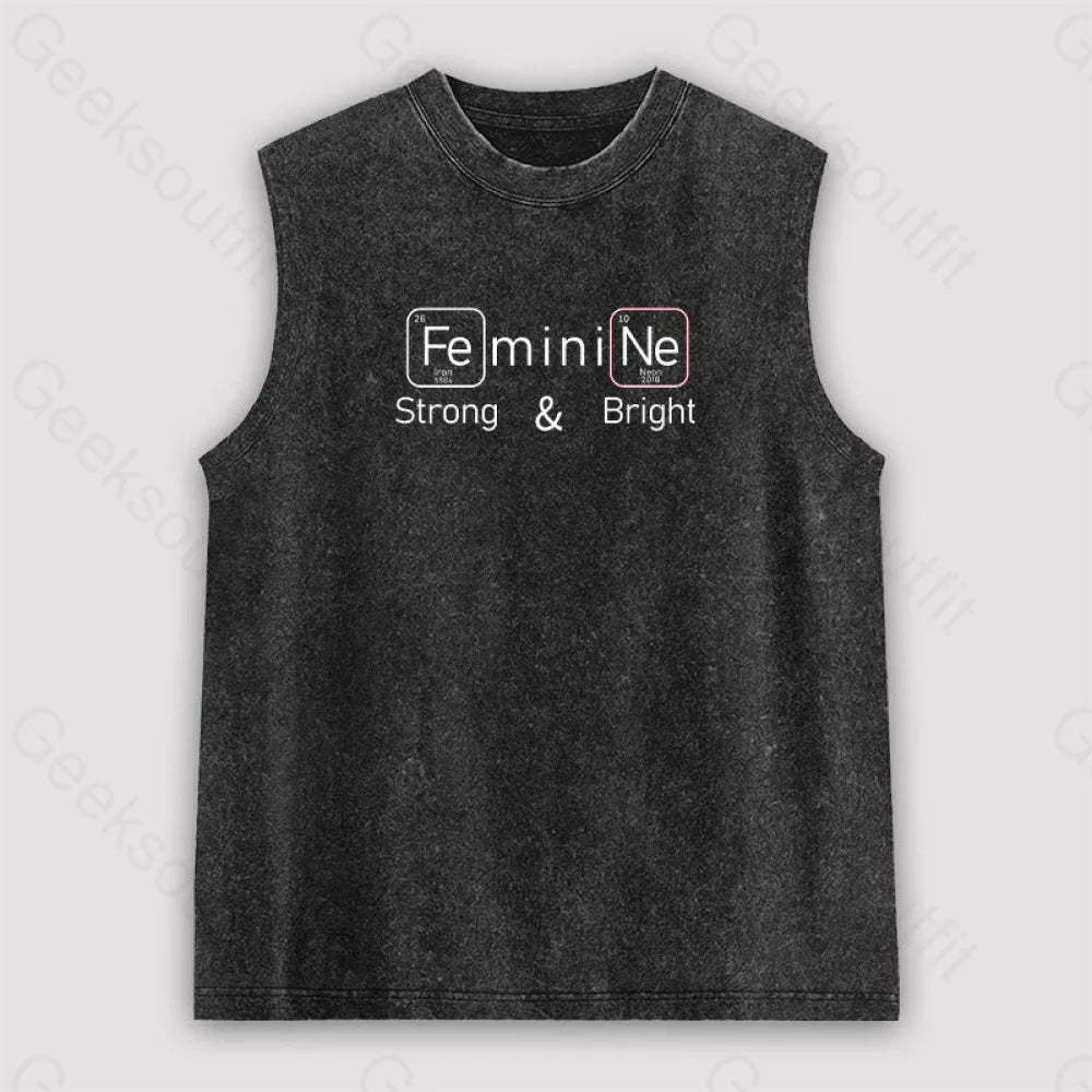 Strong And Bright Unisex Washed Tank Black / S