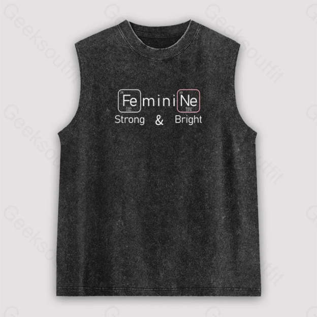 Strong And Bright Unisex Washed Tank Black / S