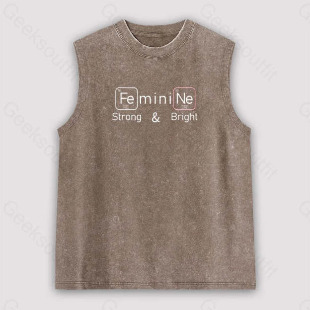 Strong And Bright Unisex Washed Tank Brown / S