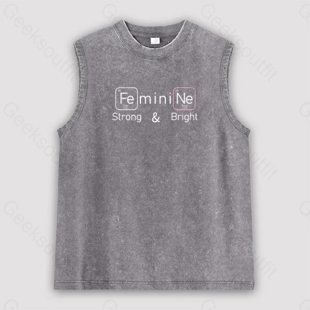 Strong And Bright Unisex Washed Tank Grey / S