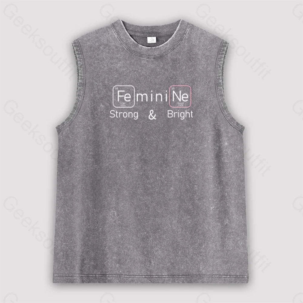 Strong And Bright Unisex Washed Tank Grey / S