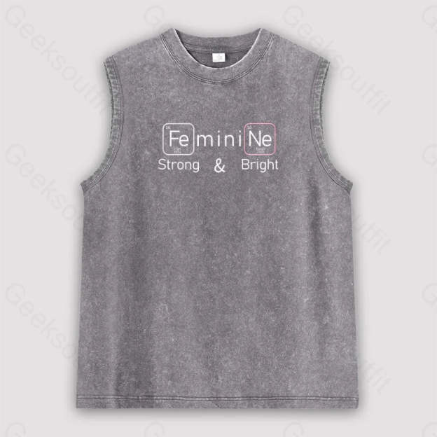 Strong And Bright Unisex Washed Tank Grey / S
