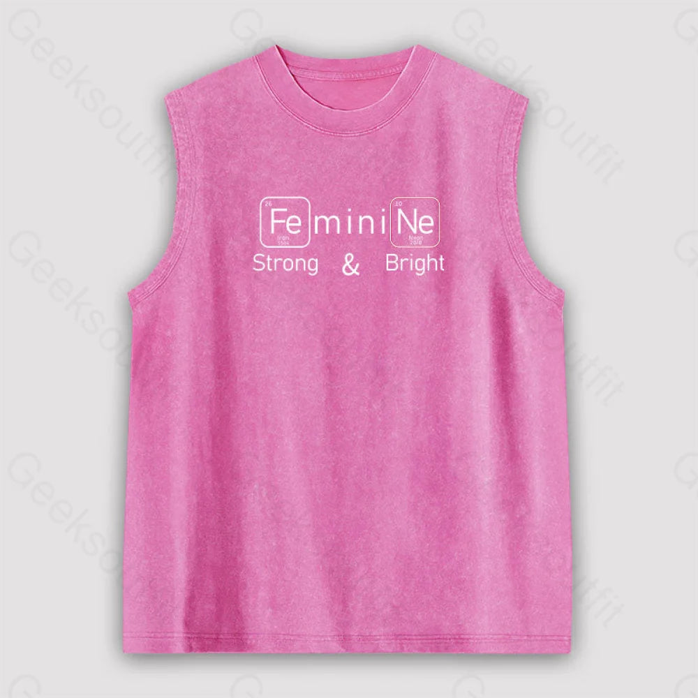 Strong And Bright Unisex Washed Tank Pink / S