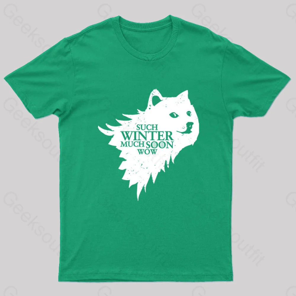 Such Winter Much Soon Wow T-Shirt Green / S