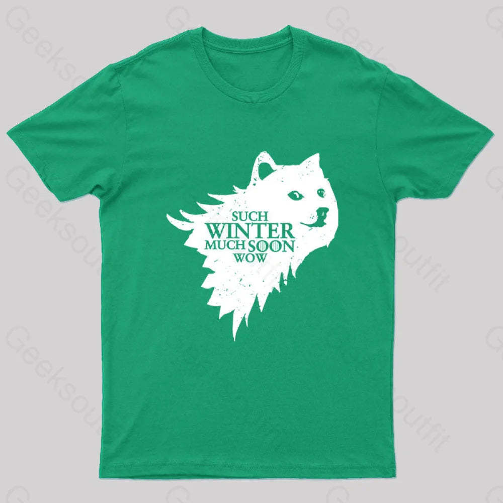 Such Winter Much Soon Wow T-Shirt Green / S