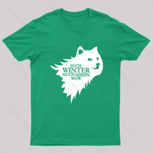 Such Winter Much Soon Wow T-Shirt Green / S