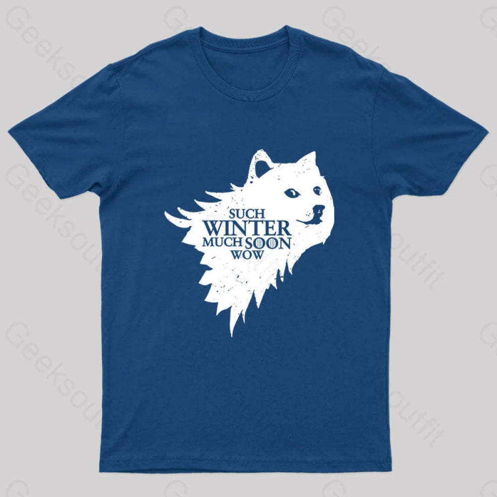 Such Winter Much Soon Wow T-Shirt Navy / S