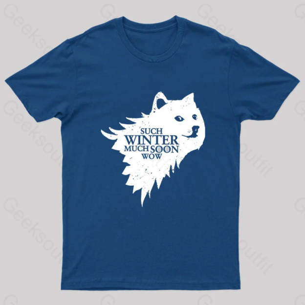 Such Winter Much Soon Wow T-Shirt Navy / S
