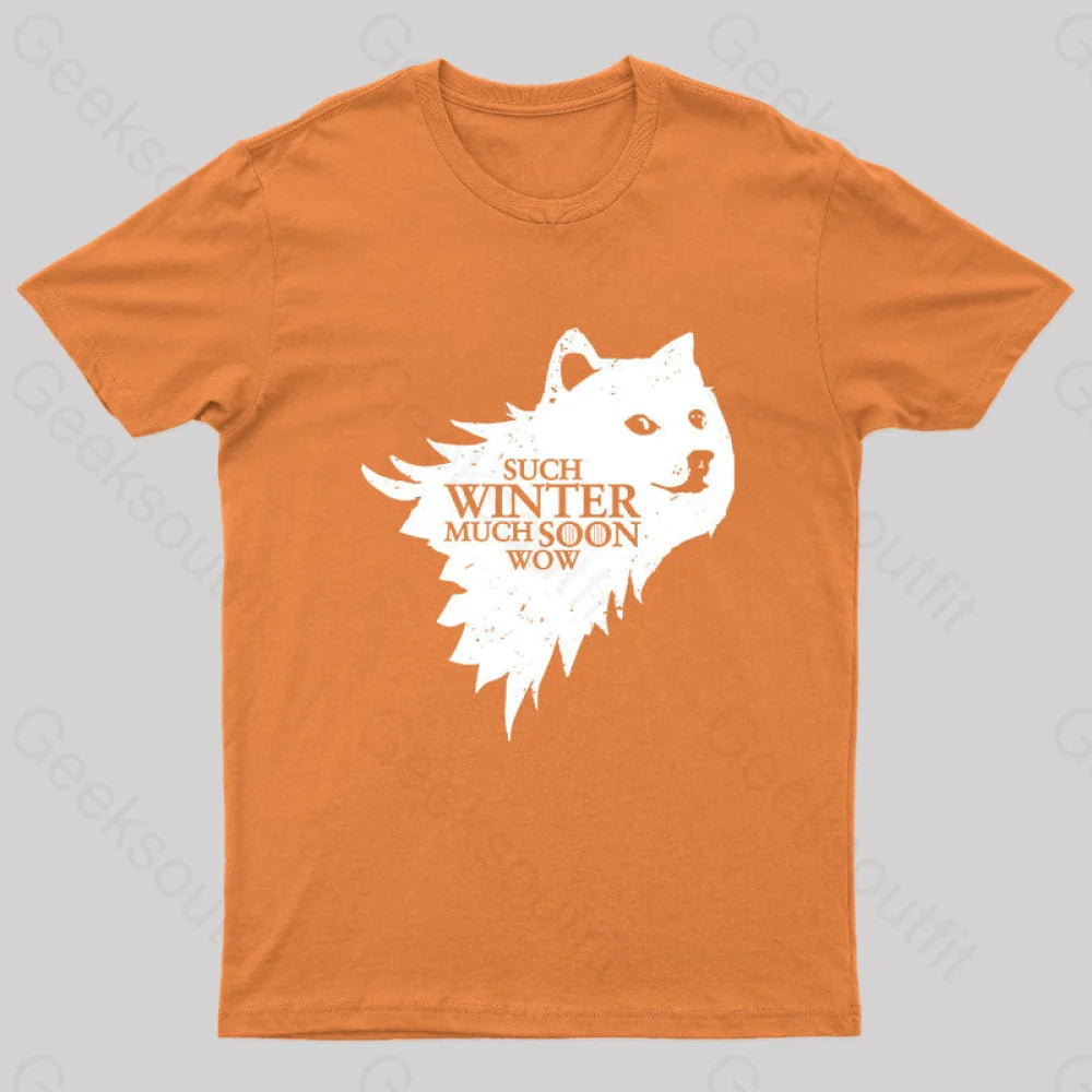 Such Winter Much Soon Wow T-Shirt Orange / S