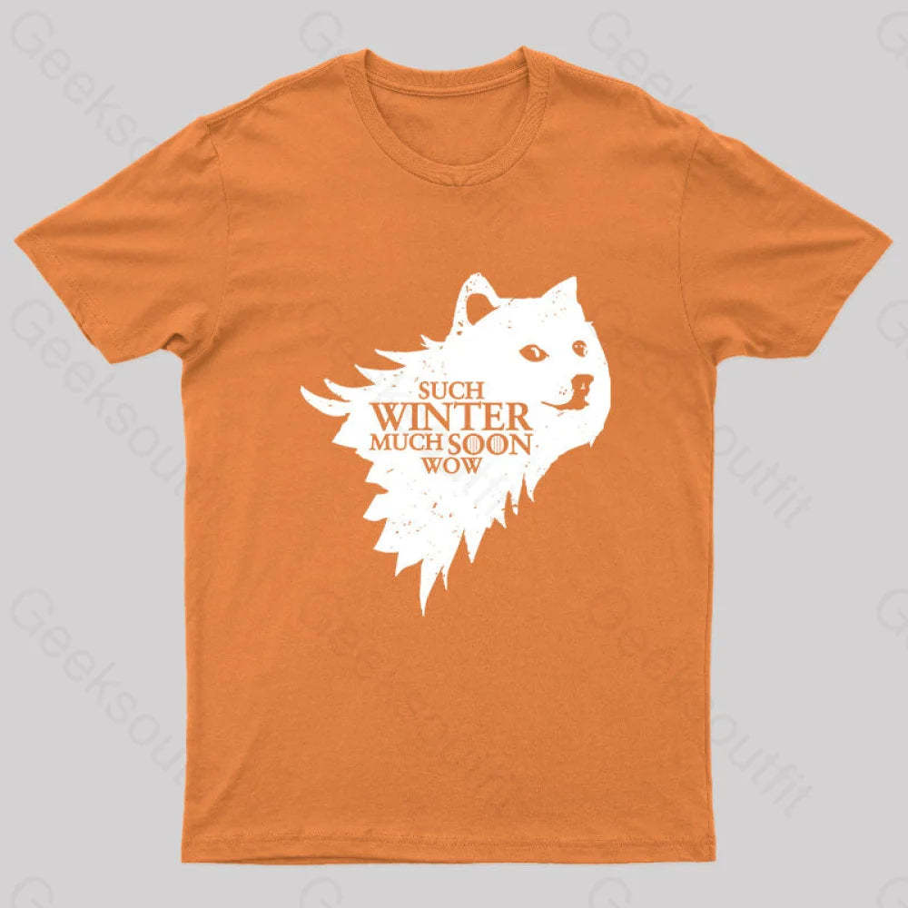 Such Winter Much Soon Wow T-Shirt Orange / S