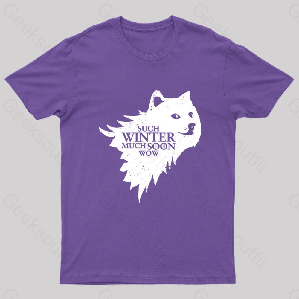 Such Winter Much Soon Wow T-Shirt Purple / S