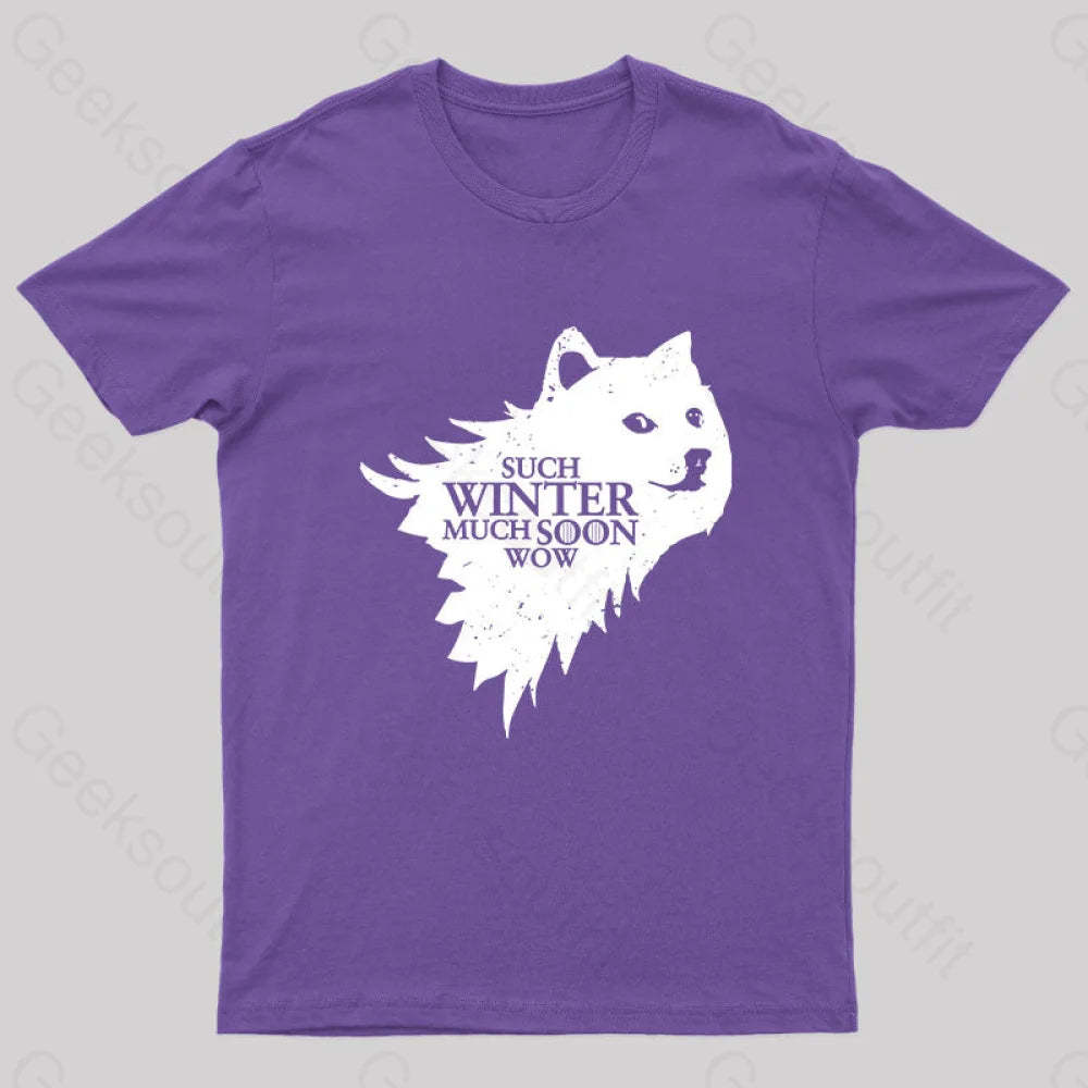 Such Winter Much Soon Wow T-Shirt Purple / S