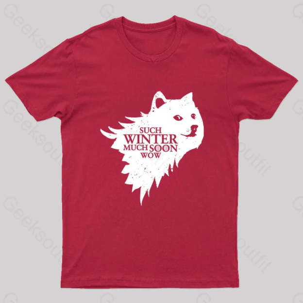 Such Winter Much Soon Wow T-Shirt Red / S