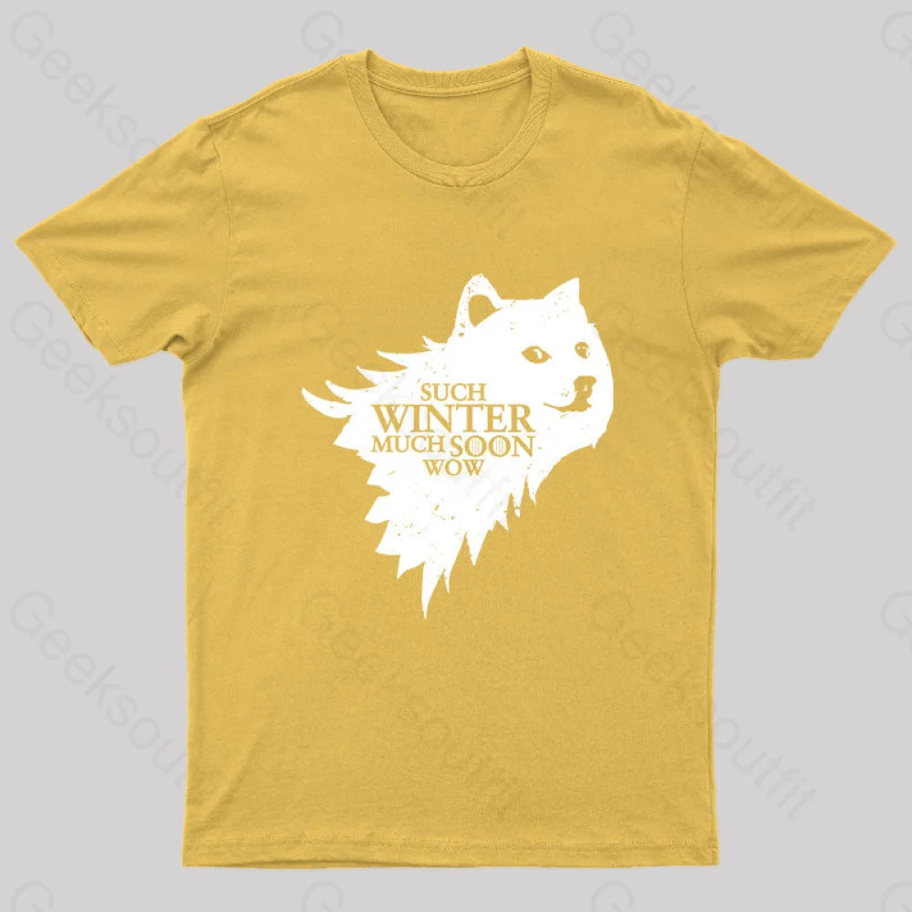 Such Winter Much Soon Wow T-Shirt Yellow / S