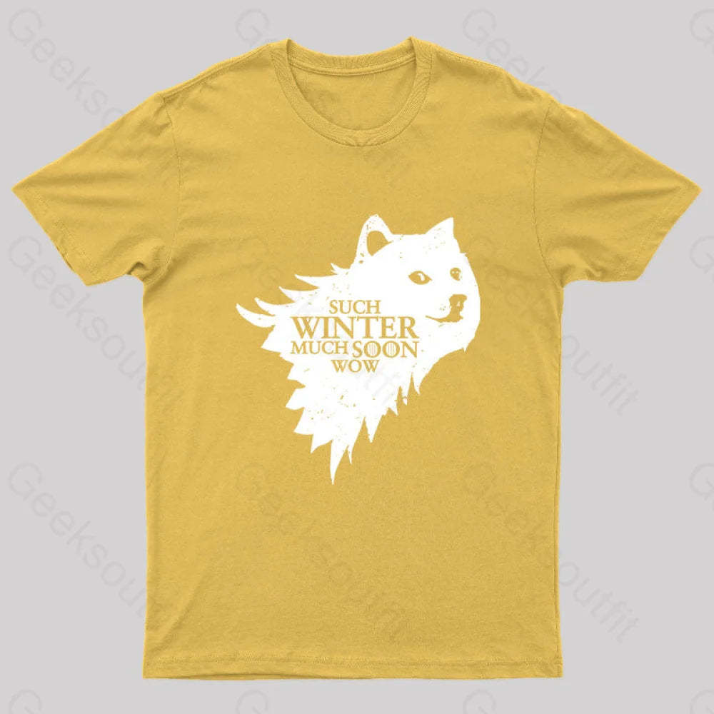Such Winter Much Soon Wow T-Shirt Yellow / S