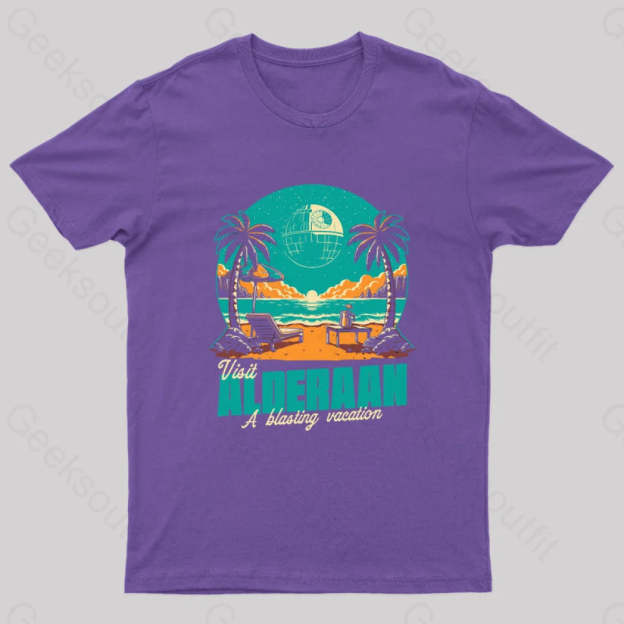 Summer Planet Destruction Geek T-Shirt Purple / S