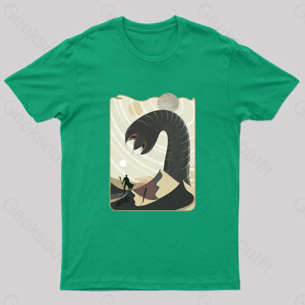 Summoning The Worm Geek T-Shirt Green / S