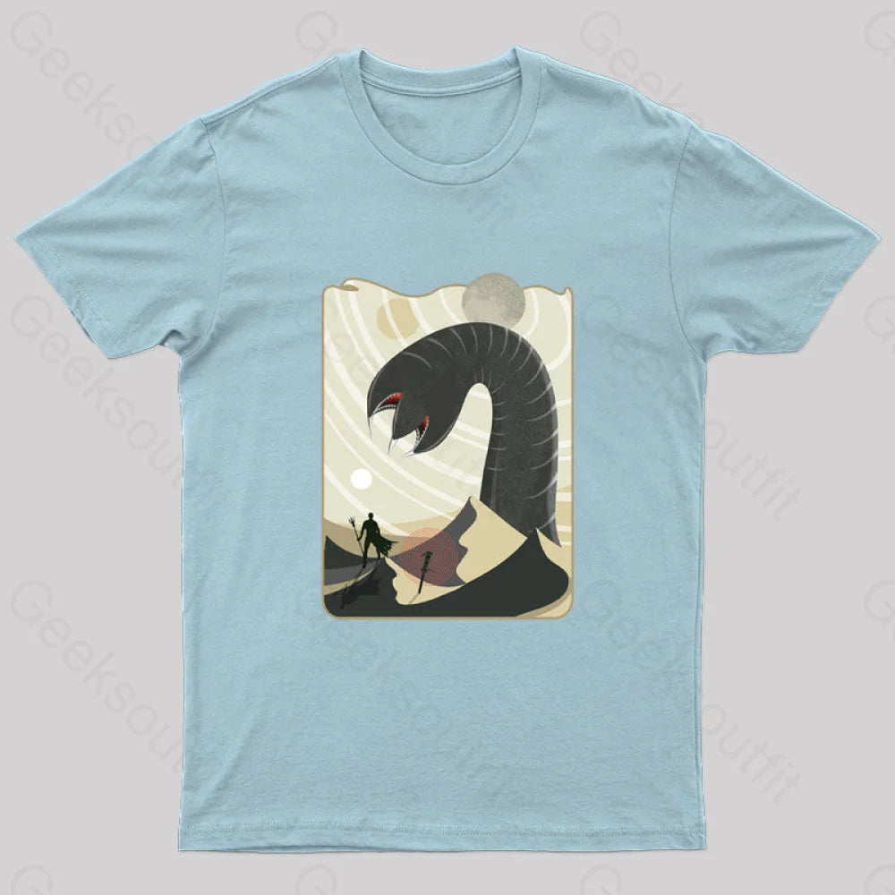 Summoning The Worm Geek T-Shirt Light Blue / S