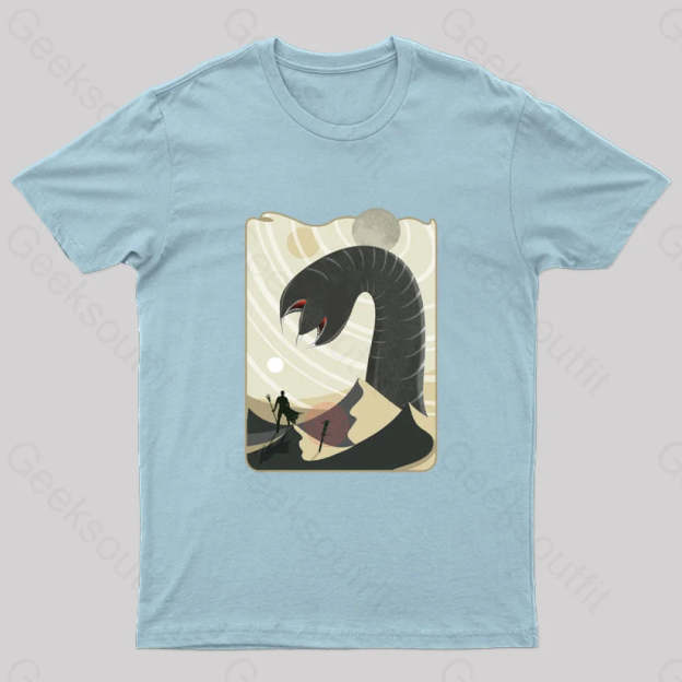 Summoning The Worm Geek T-Shirt Light Blue / S