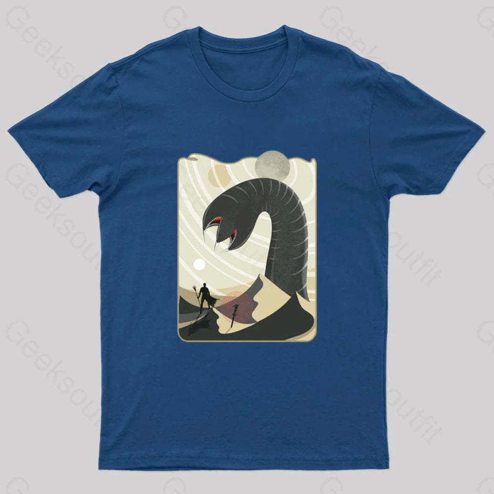 Summoning The Worm Geek T-Shirt Navy / S