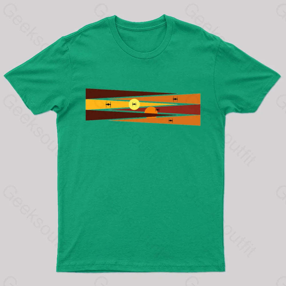 Sunset Nerd T-Shirt Green / S