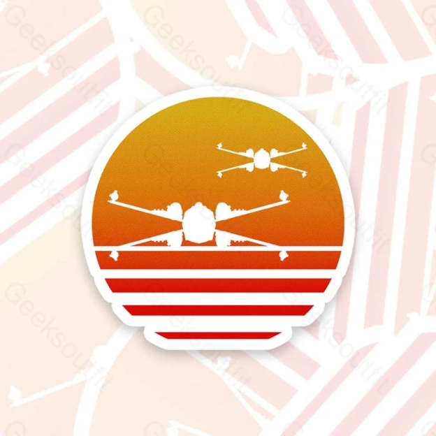 Sunset X-Wing Starfighter Geek Sticker 6Cm