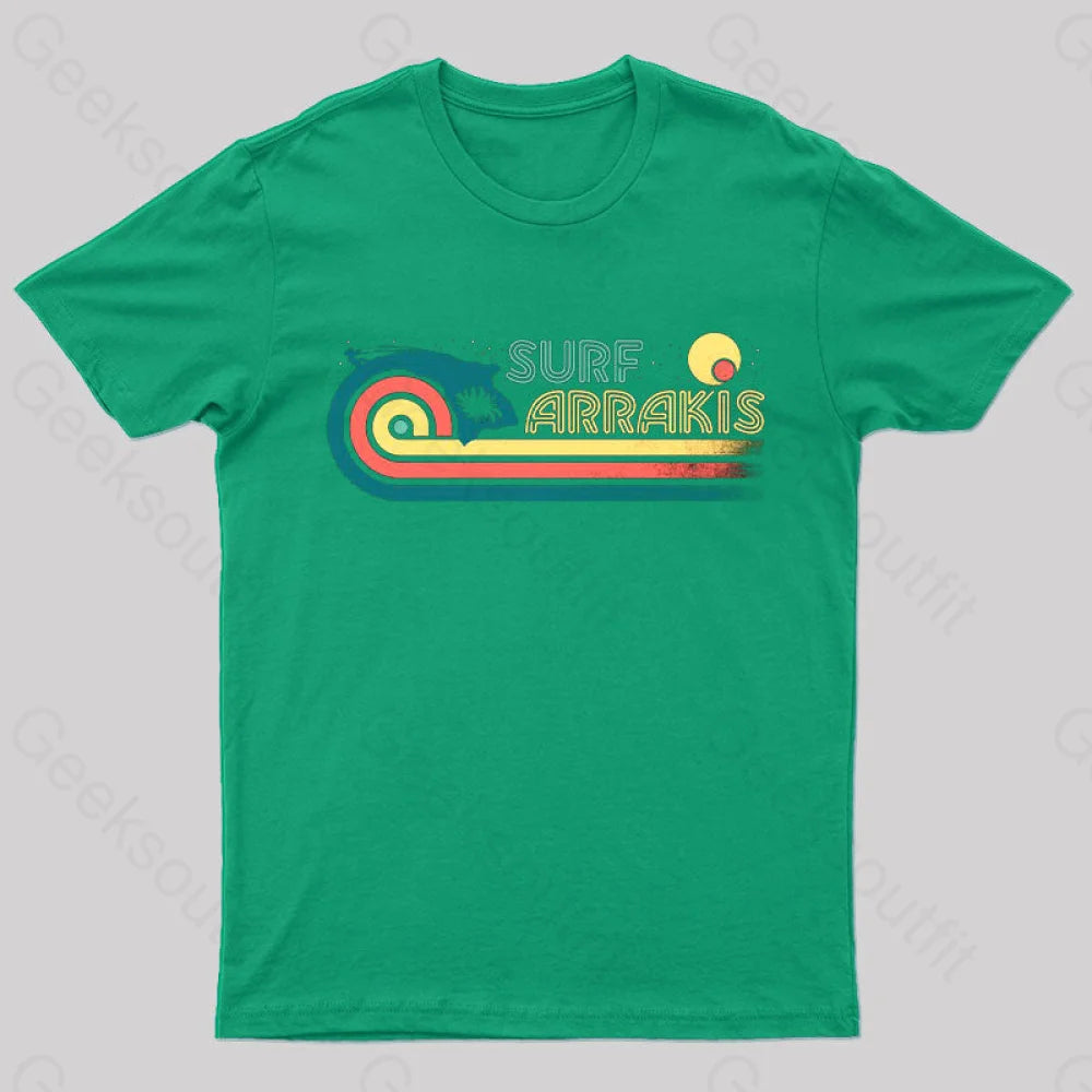 Surfs Up Geek T-Shirt Green / S