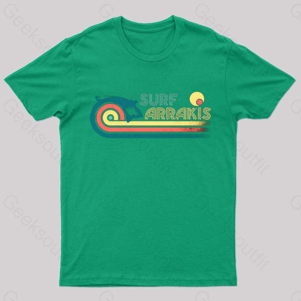 Surfs Up Geek T-Shirt Green / S
