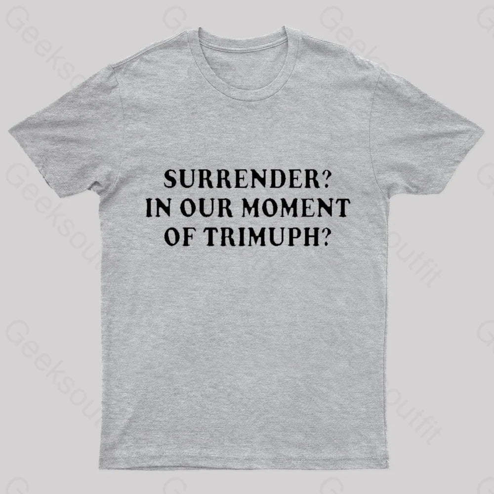 Surrender In Our Moment Of Triumph Geek T-Shirt Grey / S