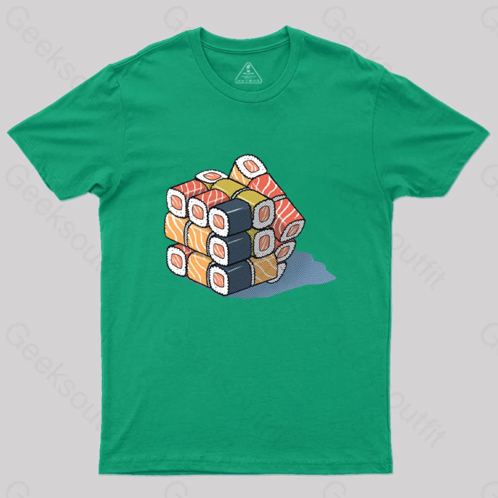 Sushi Cube Puzzle T-Shirt Green / S