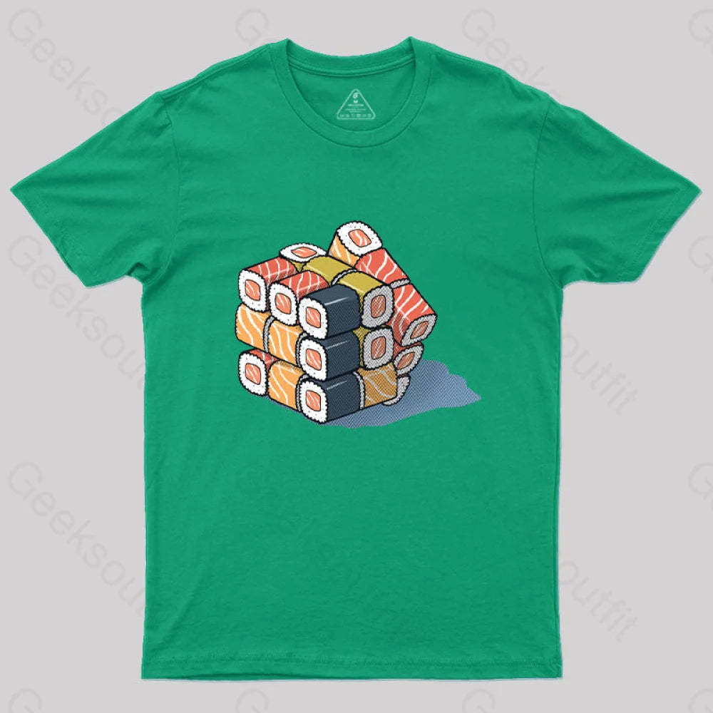 Sushi Cube Puzzle T-Shirt Green / S