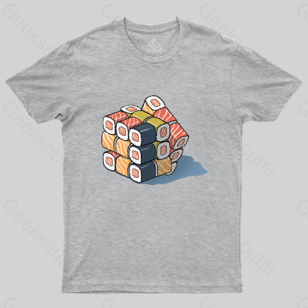 Sushi Cube Puzzle T-Shirt Grey / S
